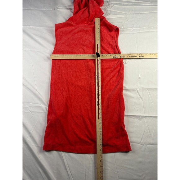 Ivory Ella Swimwear Womens Size Small Cover Up Red Sleeveless V Neck Hooded - Picture 8 of 10